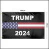 Bannière Drapeaux Élection 2024 Trump Gardez Le Drapeau 90X150Cm Amérique Suspendus Grandes Bannières Impression Numérique Donald Drapeaux En Stock 1127 V2 Drop D Dh1Jx