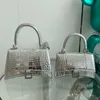 mini hourglass Bag Sparkling Fabric crocodile skin luxury designer Crossbody Handbag Women Purses Genuine Leather Ladies Shoulder 247K
