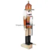 Décorations de Noël Décorations de Noël 1PC Casse-Noisette Figurine Ornement Soldat en bois lisse pour Noël Noël Drop Livraison H Dh3Du