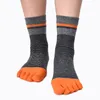 Men's Socks 2022 1Pairs Cotton Toe Men Boy To Protect Ankle Five Finger Compression Stripe Crew Boat Fashion