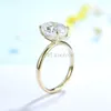 Solitaire Ring Kuololit 35CT Crushed Ice Oval 18K 14K Yellow Gold for Women D VVS Engagement Party Wedding 221119