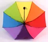 Portable Rainbow Foldable Umbrella Women Men Non-automatic Creative Folding Adults Children Hanging Sunny And Rainy Advertising Umbrellas Gift SN334