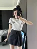 Two Piece Dress designer 2022P's new knitting t-shirt Short skirt suit with casual fashion wear and top waistband design 81B5