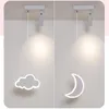 Chandeliers Children's Wit Spotlight Moon Cloud Hanging Lights LED Princess Room Boys Girls Bedroom Bedside Chandelier White