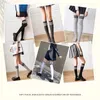Women Socks Sexy Black White Striped Long Thigh High Over The Knee Stockings Japanese Lolita Ladies Girls