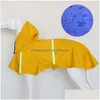 Dog Apparel Dog Raincoat Apparel Pet Reflective Waterproof Raincoats Safe Walk The Dogs Outwears Accessories Drop Delivery Home Gard Dhyun
