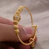 Bangle 24K 4pcs Boys Girls Gold Color Dubai Bangles Ethnic Small Size Baby Bracelet Girl Bride Child Jewelry