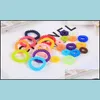 Party Favor Telephone Coil Head Rope Candy Color Woman Girls Ponytail Holders Circle Elastic Rubber String Hair Ring Ornaments Party Dhpmi