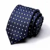 Papillon 7,5 Cm Skinny Seta Nero Blu Solido Cravatta Set Collo Per Uomo Affari Occasioni Cravatta Dot Stretto Gravata