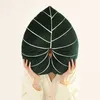 In Noordse stijl Groene levensecht Liemm Leaf Plush Pillow Smile Face gewichtloze bladeren liefdesvorm Duffle slaapkussens Sofa decor cadeau J220729