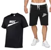 Men's Tracksuits New Mens Running Set Breathable T-Shirt Shorts Sport shorts Sleeves Sports Suit Fitness Jogging Men Gym Marathon Clothes Brand LOGO Print