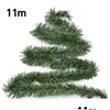 Christmas Decorations Christmas Decorations 5.5/11M Green Garland Wreath Xmas Home Party Tree Decoration Pine Rattan Hanging Ornamen Dhvah