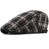 Berets MZ1836 MĘŻCZYZN KOBIETY Regulowany Ivy Sboy Flat Cap Spring Summer Plaid Beret Hat Vintage Painter