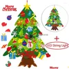 Dekoracje świąteczne dekoracje świąteczne Dzieci DIY Feel Tree Wesołych ozdób domowych Noel Navidad prezenty Garn Garden Dha8e