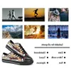 men women DIY custom shoes low top Canvas Skateboard sneakers triple black customization UV printing sports sneakers shizi 191-4