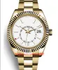 TopSelling Quality Watches New Version Sky 42mm White Dial 326934 326938 326935 326939 Automatisk 2813 Mekanisk 18K Rose Gold Steel Mens Watch armbandsur