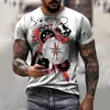 T-shirts pour hommes Yuansu Super Polyester horloge imprimé chemise pour hommes à manches courtes jeune mode sec sueur rapide