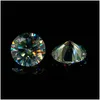 Diamants en vrac 1.0Carats 1.03.0Mm Petite taille Excellente coupe Couleur verte Vvs1 Rond Moissanite Pierre Pierre précieuse en vrac Goutte Delive Dhgarden Dhdby