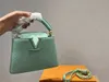 TZ Green Green Leather Leather Leather Brand Bags Capucines Mini Macaron Collection Summer Feels Commin