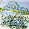 50/100cm DIY Wedding Artificial Rose Flower Row Wall Arrangement Supplies Iron Arch Backdrop T Stage Decoration 211120