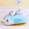 6080100Cm Súper Suave Pingüino Abrazo Lindo Animal de Dibujos Animados Azul Gris Pingüino Relleno Muñeca Almohada Niñas Amantes Regalos de San Valentín J220729