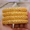 Bangle Annayoyo 4pcs/Lot 24k Dubai India Etiopian Gold Filled Banles for Women Girl