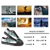 Erkekler Kadın Diy özel ayakkabıları Düşük Top Tuval Kaykay Spor Ayakkabı Üçlü Siyah Özelleştirme UV Baskı Spor Spor Ayakkabıları Shizi 174-4