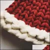 Party Hats Autumn Winter Womens Hat Christmas Gifts Kid adt Hatts With Fluffy Ball Red Knitting Originalitet Cap European Style 23 8hr Dhesd