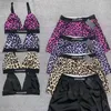 Lettere Webbing Women Bralette Pants Sexy Leopard Shorts Set Summer Fashion Sling Beach Tops