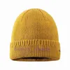 DIY autumn and winter solid color knitted bucket hat personalized design custom LOGO skull beanie men and women team can wear H1