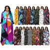 Robes grande taille robe sexy avec boutons patchwork à manches longues et longueur cheville pour les femmes 2022 Party Full