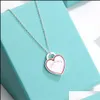 Arts And Crafts Pendant Necklaces Design Brand Enamel Heart Love Necklace Clavicle Red Blue Pink For Women Jewelry Gift Drop Deliver Dhjmy