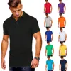 Herren Polos Sommer Kurzarm Poloshirt Männer Mode Hemden Lässig Schlank Einfarbig Business Marke Kleidung Stoff Streetwear