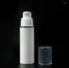 Garrafas de armazenamento 15ml 30ml 50ml PP Garração de loção para a bomba de vácuo branco sem ar sem ar com linha de prata SN377