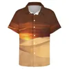 القمصان غير الرسمية للرجال ، قميص أشعة الشمس ، رجال غروب الشمس الكثبان الرملية هاواي هاراجوكو البلوزات القصيرة ذات الحجم الكبير