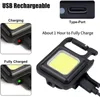 Torches de lampe de poche rechargeables portables 4mode COB MINI Work Light Base magnétique 500mAh d'urgence IP44 Ultra Bright