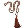 Pendant Necklaces Fashion Bohemian Tribal Jewelry Glass Crystal Long Knotted Dia Plum Blossom Link Tassel