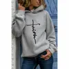 Felpe con cappuccio da donna Felpe con cappuccio a maniche lunghe Christian Faith Autunno Inverno Pullover caldo Streetwear Casual Baggy Ladies Top Qualità con cappuccio 221124