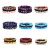 8mm Natural Stone Strands Beaded Bracelet Rose Pink Quartz Turquoise Amethysts Hematite Bracelets For Women Men Jewelry