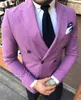 Ternos masculinos leves roxo 2 peças masculam moda blazer designs Slim Fit Sonos Pants Men Tuxedos de Casamento