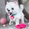 Realistic Plush Collar Electric Imulation Plush Cuddly Animal Puppy Dog 85DE J220729