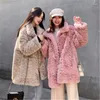 Women's Fur Lamb Wool Coats Women 2022 Winter Loose Thick Casual Faux Coat Plus Size Warm Lapel Plush Overcoat Female