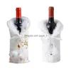 Decorações de Natal Decorações de Natal 1pc Remor Wine Bottle Ers Santa Claus Moda Champagne ER Para Jantar de Festa em Casa de Natal Dhbus