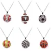 Colar de colar de esportes decoração de decoração de partido de softbol de beisebol de futebol esporte colares shinestone cristal bling