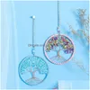 Objets décoratifs Figurines National Tree Of Life Home Decor Wall Hang Hand Made Dream Catcher Ornement de Noël Décoration Bleu Dhjfz