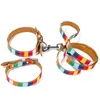 Rainbow Stripes Fashion Dog Collar Justerbar H￥llbar f￤rgfast l￤mplig f￶r sm￥ hundstorlek extra