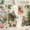 Gift Wrap 12pcs 6" Single-side Printed Vintage Christmas Pattern Creative Papercraft Art Paper Handmade Scrapbooking Kit Set Book