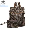 Borsa a tracolla da donna all'ingrosso 6 colori zaini da viaggio per il tempo libero in pelle zaini street trend Borsa con stampa leopardata zaino in pelle tinta unita moda 0314 #