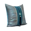 Poduszka lan jingze okładka niebieska gery dekoracyjna sypialnia sofa siedzenie mofern frędzle rzuć poduszką 45x45cm