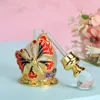 60 X Arab Metal Butterfly Glass Perfume Bottles Empty Decorative Fancy Golden Enamel Crystal Perfume Bottle Refillable 15ml